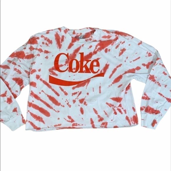 coca Cola coke tie dye cropped long sleeve shirt - Picture 1 of 10